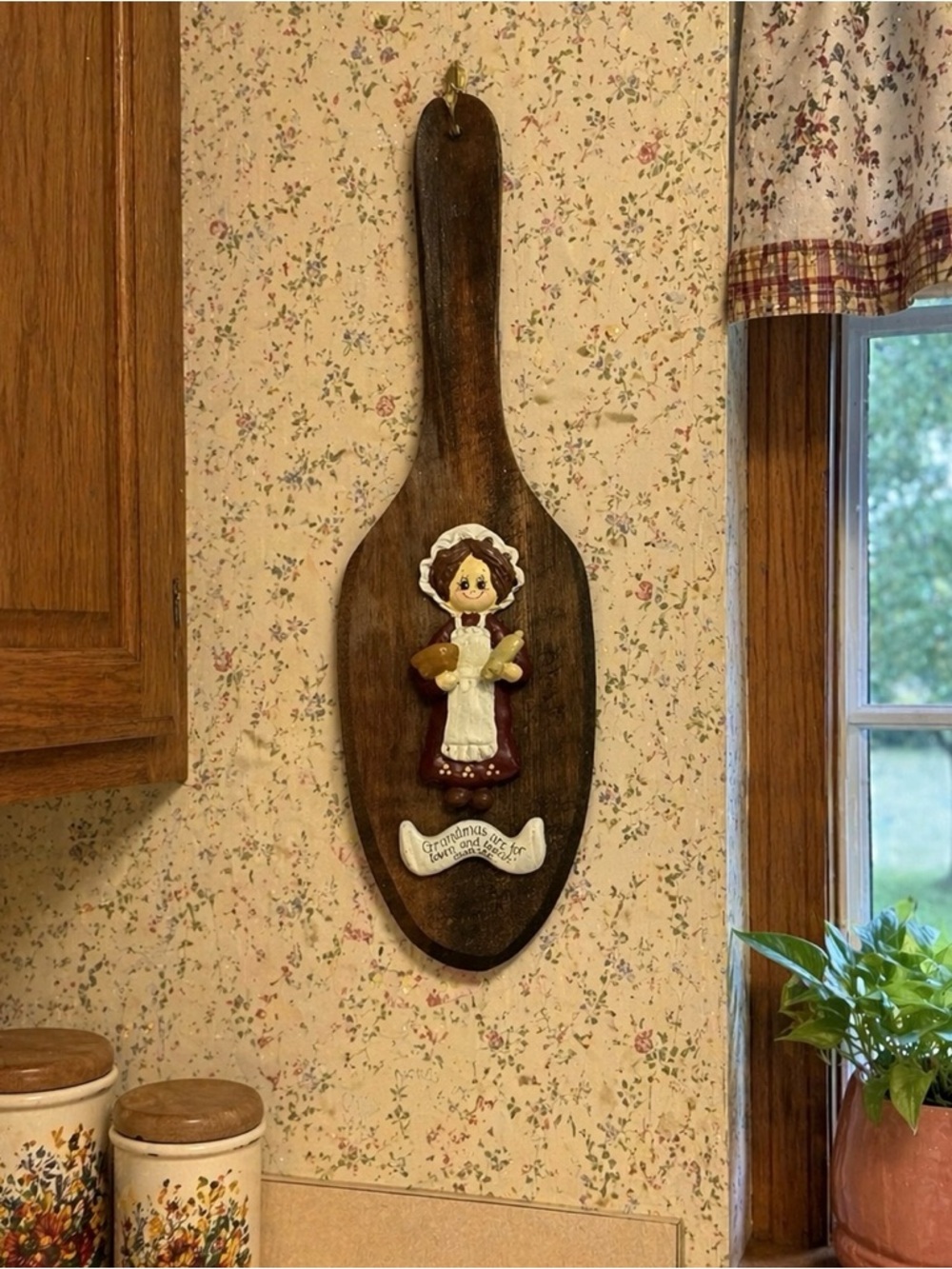 Vintage Grandma Wooden Wall Paddle